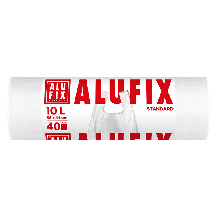 ALUFIX Garbage bags with handles 10L/40buc, HDPE 36x44cm